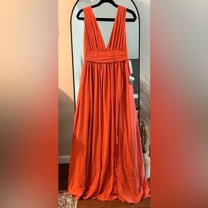 NWT Lulus Heavenly Hues Deep Plunge Maxi Dress
